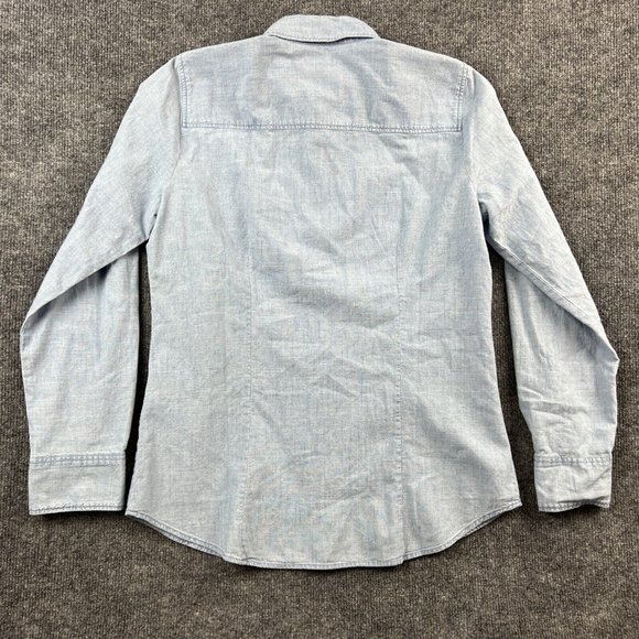 J.Crew Small Womens Top Button Down Chambray Long Sleeve Blouse - Picture 11 of 12